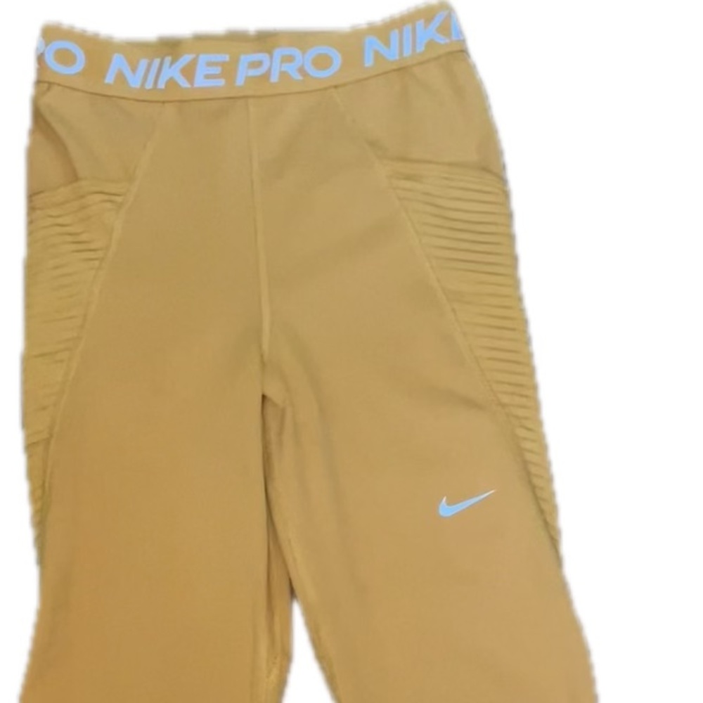 Nike Pro Women's Mid-Rise Mesh-Paneled Leggings - yellow